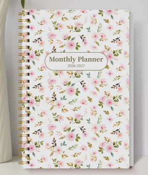 Bloemen A5 Planner 2026-2027: Week & Maand Overzicht, Spiraalbinding, Notities & Agenda