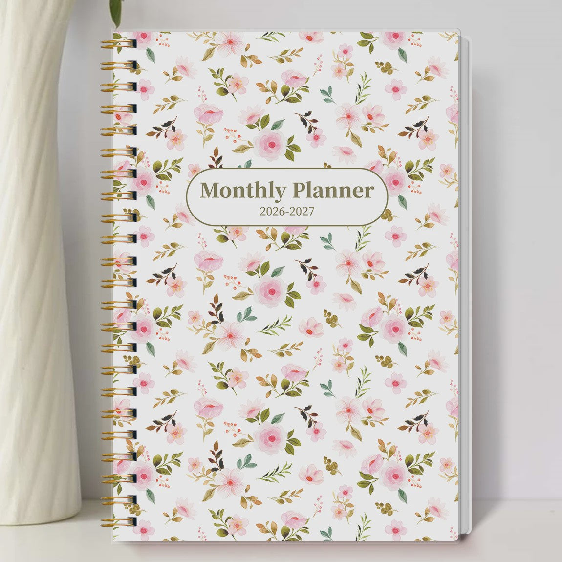 Bloemen A5 Planner 2026-2027: Week & Maand Overzicht, Spiraalbinding, Notities & Agenda