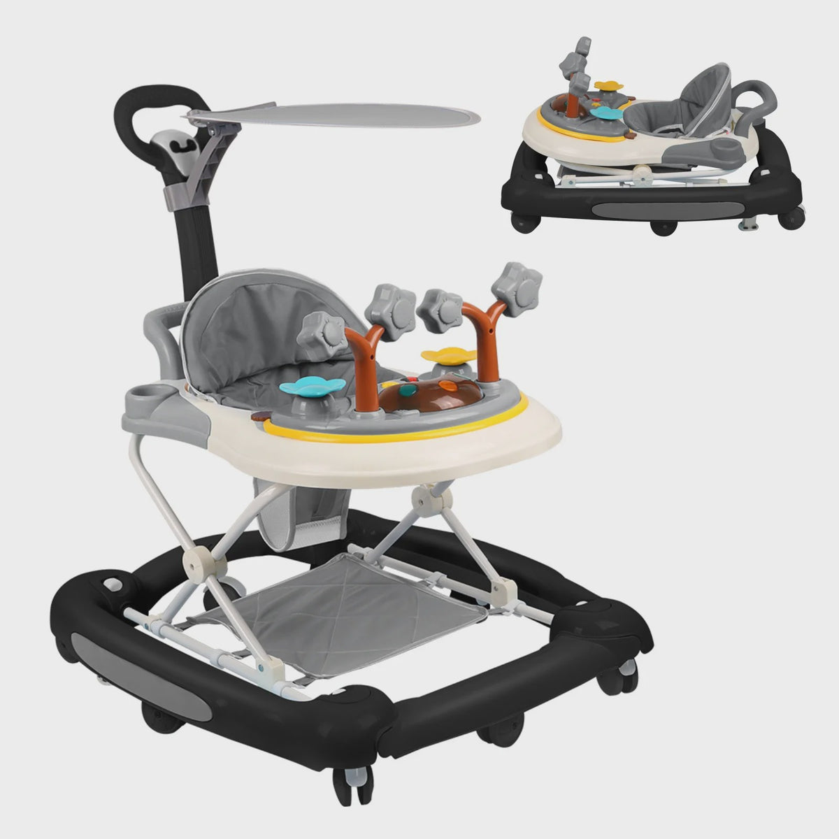 Baby Activity Walker met Speelboog - In Hoogte Verstelbaar - Vanaf 6 Maanden