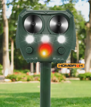 Solar Dier Afweerder Ultrasoon met LED Verlichting - Honden, Katten & Vogels Verjagen