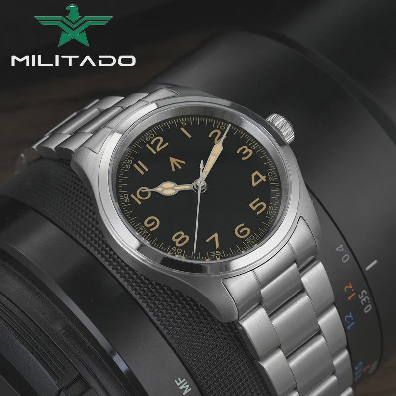 Militado ML08 Vintage Herenhorloge - Quartz VH31, Saffierglas, 10ATM Waterdicht