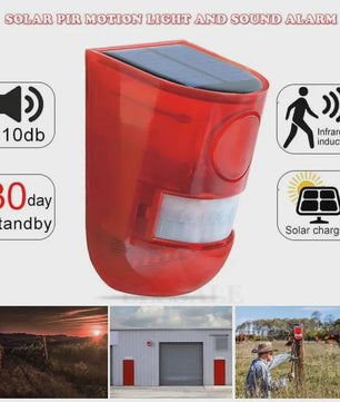 Draadloze Zonnesensor Alarm met Sirene & Strobe Licht - Tuin & Huisbeveiliging