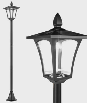 Sfeervolle Zonne-energie Buitenlamp Klassiek Model - 160cm Hoog - Zwart