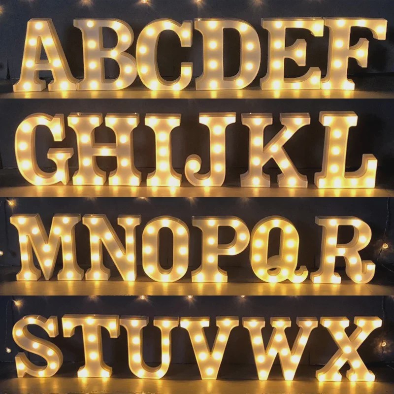 Decoratieve LED Letter & Cijfer Lampen - Creëer Sfeer met Warm Licht