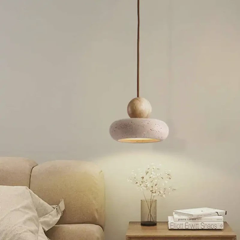 Vintage Hanglamp met Natuurlijke Gele Agaat Steen - Sfeervol voor Slaapkamer & Restaurant