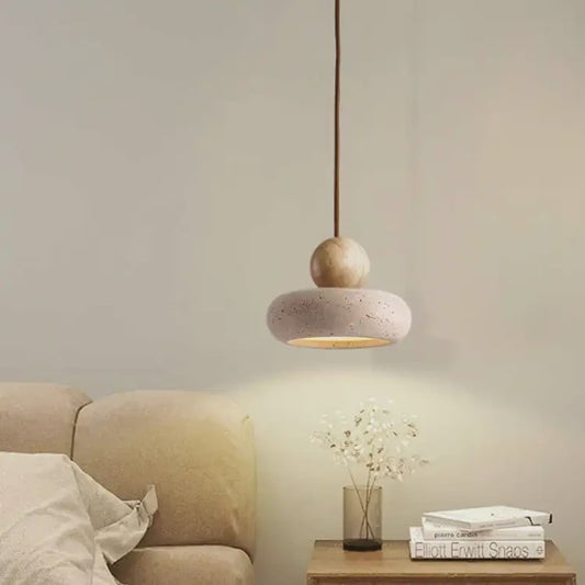 Vintage Hanglamp met Natuurlijke Gele Agaat Steen - Sfeervol voor Slaapkamer & Restaurant