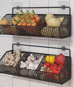 Wandrek Keuken Opbergmand Metaal - Kruiden, Groenten & Meer