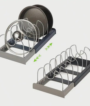 Uitbreidbaar Pannenhouders Rek - Keuken Organizer voor Pannen, Dekels en Bakvormen