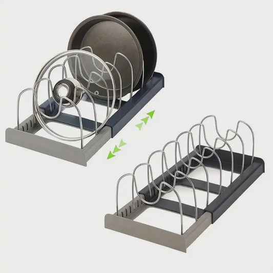 Uitbreidbaar Pannenhouders Rek - Keuken Organizer voor Pannen, Dekels en Bakvormen