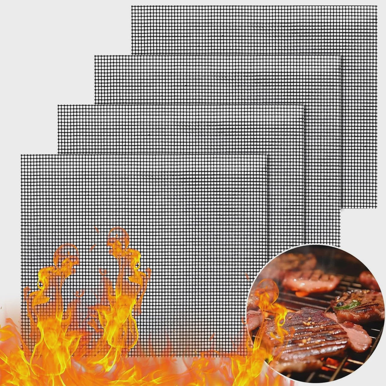 BBQ Grillmatten (Set van 5) - Hittebestendig, Antiaanbak & Herbruikbaar