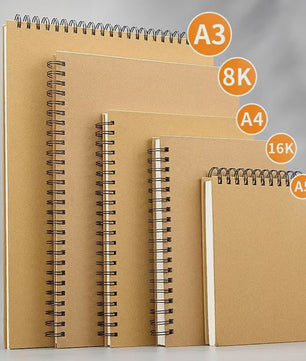 Schetsboek met Dik Papier (160 GSM) - Diverse Maten A3, A4, A5, 8K, 16K - Ideaal voor Tekenen en Schilderen