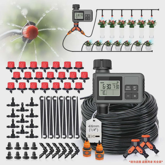 Automatisch Tuin Bewateringssysteem met LCD Timer & Instelbare Sproeiers (30-5m)