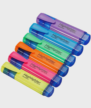 Set van 4 of 6 Fluorescerende Highlighters met Brede Stift - Ideaal voor Tekenen, Markeren en Kantoor