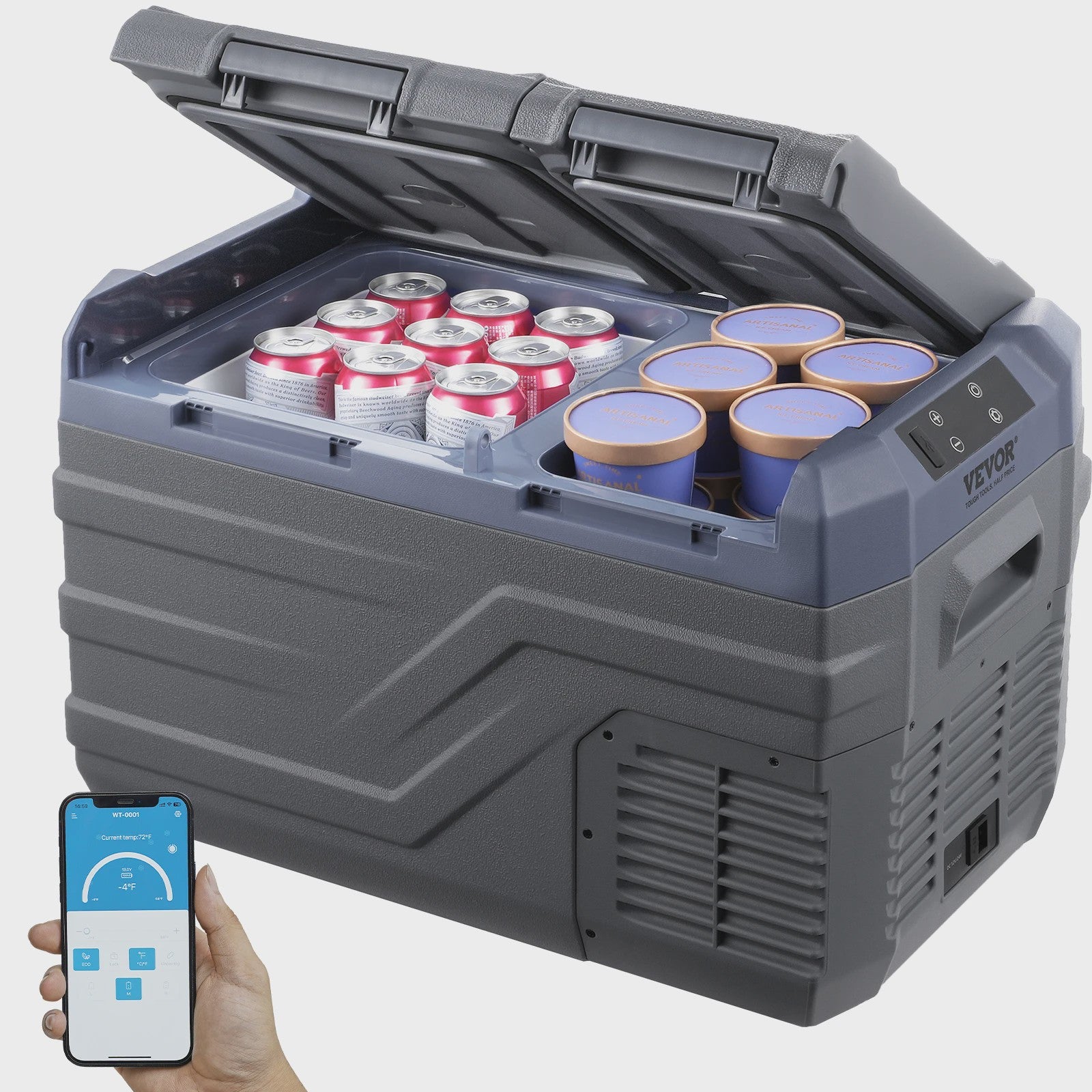 Draagbare Dubbel Zone Vriezer Koelkast met Compressor - 12/24V DC & AC