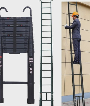 6.2M Telescopische Ladder met Haken - Aluminium, Inklapbaar, 150kg EN131