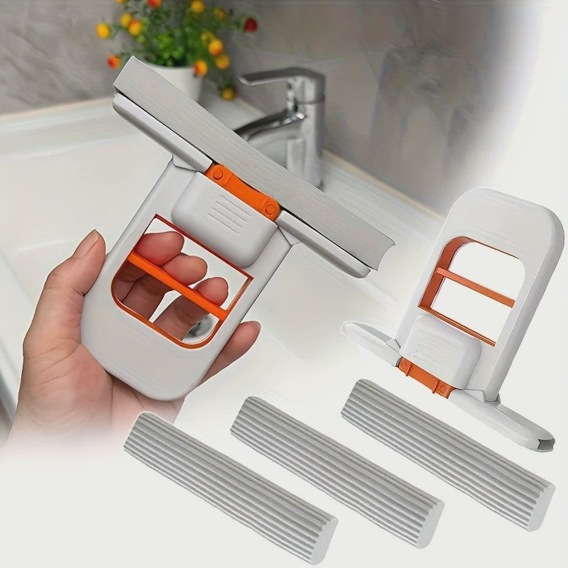 Compacte Zelfwringende Spons Mop - Handheld Mini Schoonmaakhulp voor Thuis