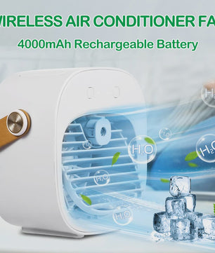 Draagbare Mini Airconditioner met Oplaadbare Batterij - Draadloze Koeler & Ventilator