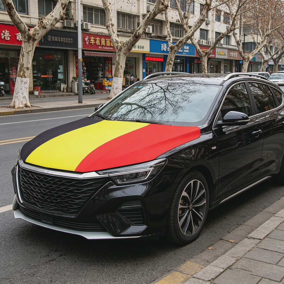 Belgische Vlag Motorkaphoes - Unieke Decoratie voor uw Auto