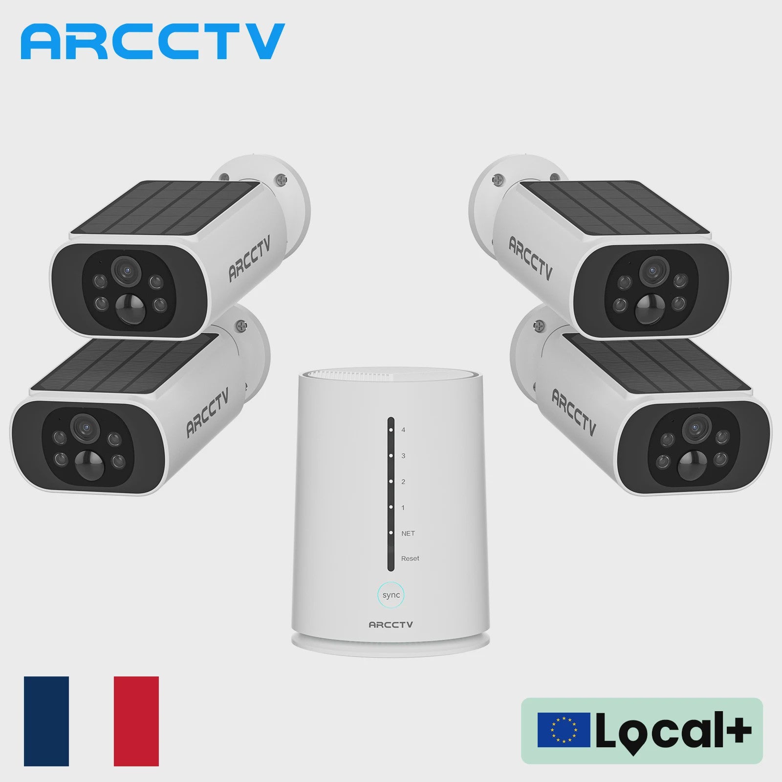 ARCCTV 4MP Solar Wifi Camera Set: Slimme Beveiliging met Mensdetectie & Sirene