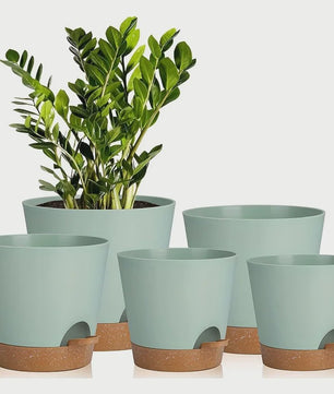 Set van 5 Zelfwaterende Plantenpotten voor Binnen - Diverse Maten (5-7 Inch)