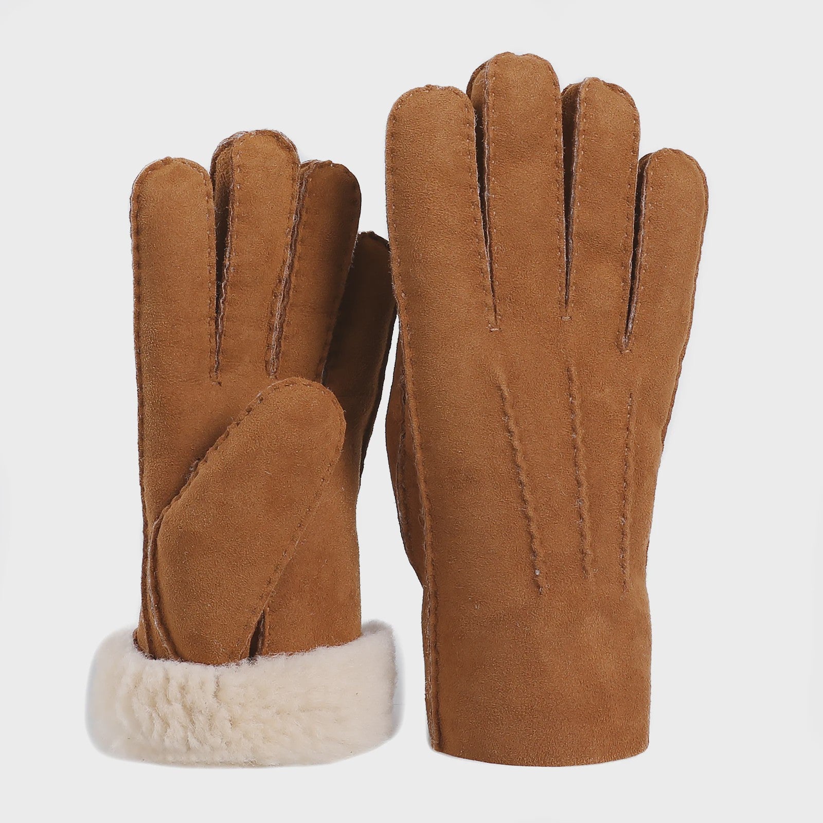 Luxe Unisex Lammy Voering Leren Handschoenen - Handgemaakt & Warm