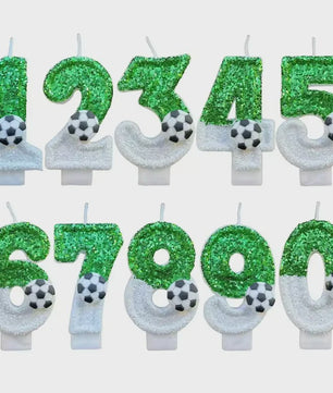 Voetbal Cijfer Kaarsen - Glitter & Graduele Kleurverandering - Verjaardag Decoratie