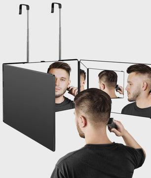Draagbare Trifold Make-up Spiegel met Verstelbare Haak - Perfect voor Zelf Knippen, Scheren & Cadeaus
