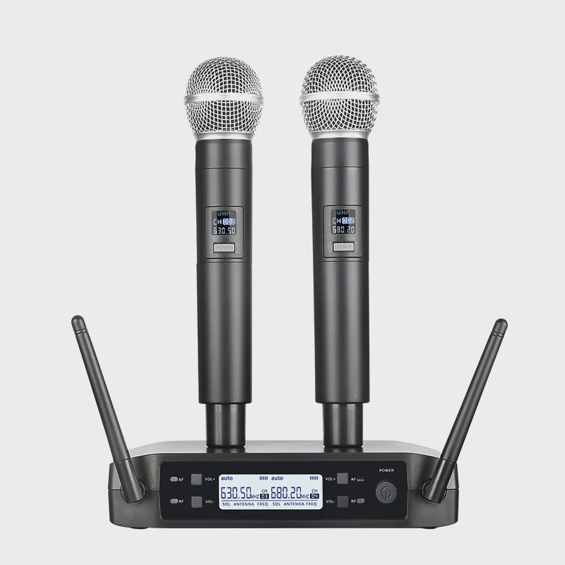 Draadloze Microfoon Set - UHF Dual Channel Handheld Microfoon voor Karaoke, Feest & Presentaties