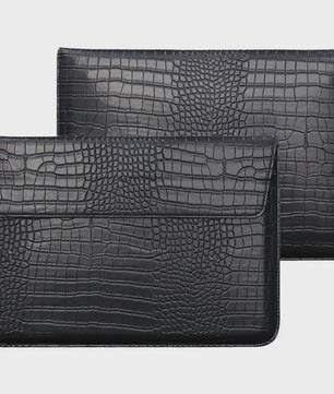 Luxe Croco Leren Laptop Sleeve & Stand voor MacBook Air/Pro 13-16 Inch