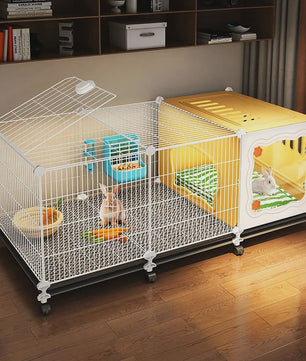 Ruime Kooi voor Konijnen & Cavia's - Multifunctioneel met Schoonmaakbasis & Verstophoek