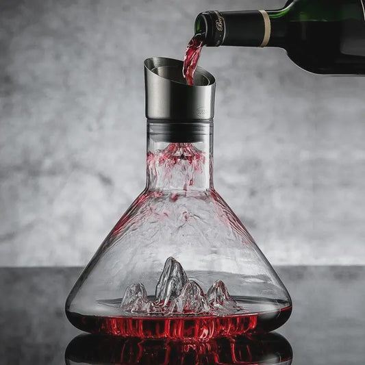 Luxe Kristallen Wijnkaraf 1500ML - Iceberg Design, Handgemaakt, Loodvrij, Wijnschenker & Dispenser