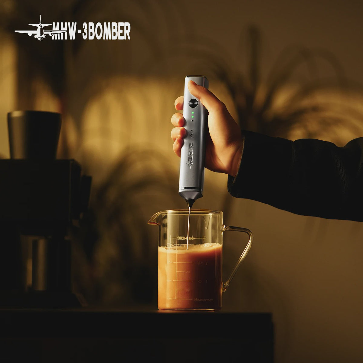 Elektrische Melkopschuimer MHW-3BOMBER met Dubbele Gardes & USB-C Opladen