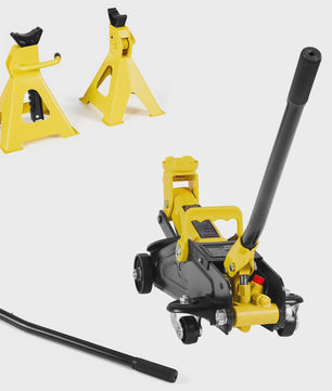 Krachtige 2 Ton Hydraulische Garagekrik met Steunen - Laag Profiel & Robuust Staal
