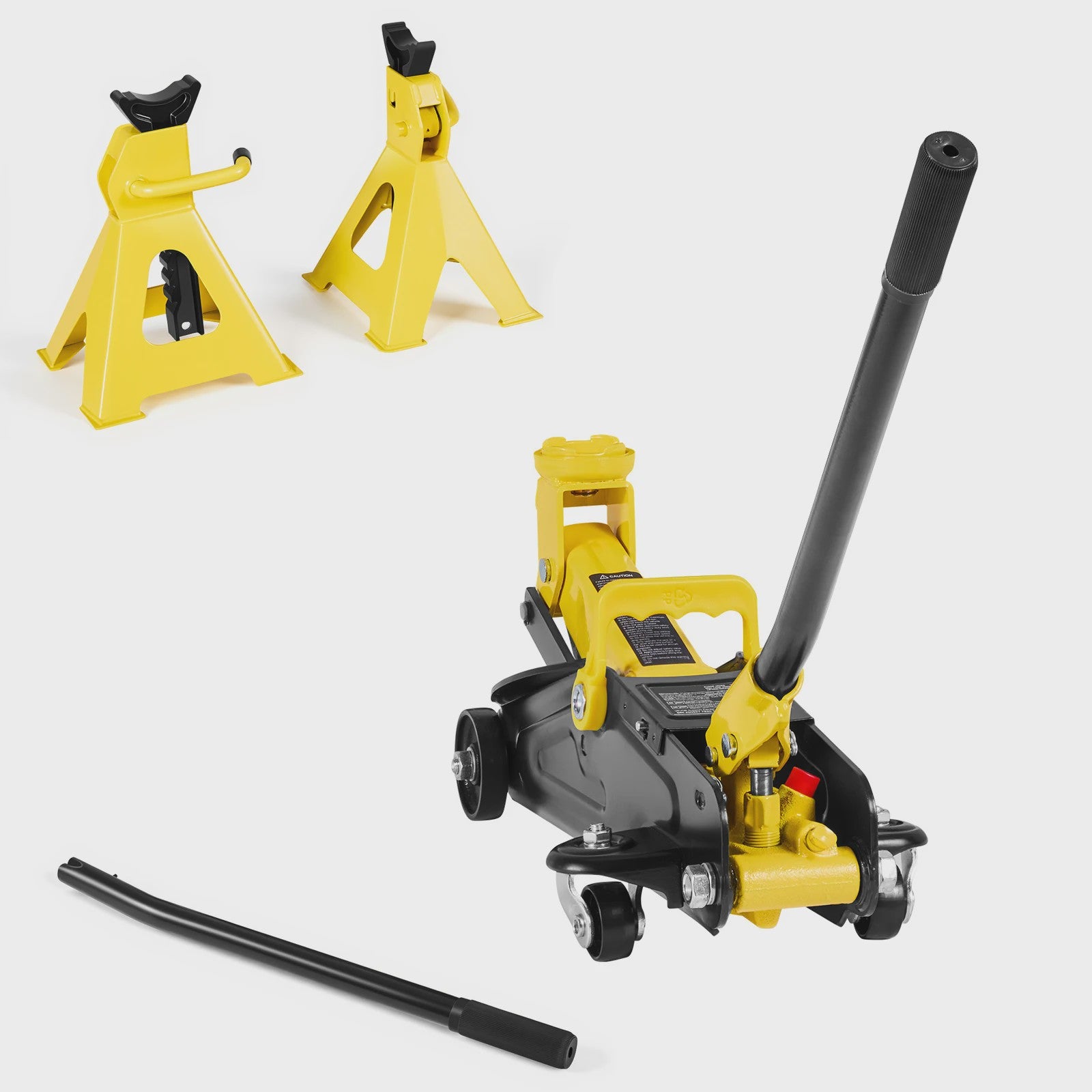 Krachtige 2 Ton Hydraulische Garagekrik met Steunen - Laag Profiel & Robuust Staal