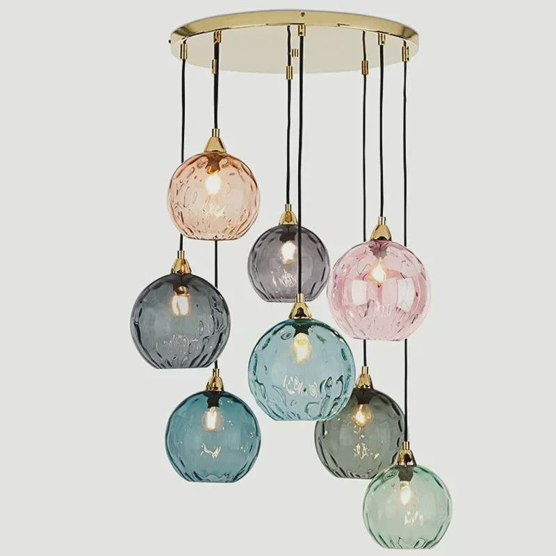 Kleurrijke Moderne Glazen Hanglamp - Stijlvolle Plafondlamp voor Woonkamer & Eetkamer