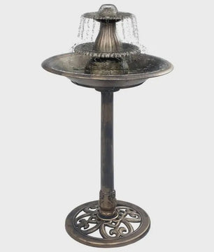 Bronzen Vogelbad Fontein met Bekken - 50x91 cm - Duurzaam Kunststof voor Tuin & Terras