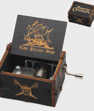 Houten Muziekdoos met Piraten van de Cariben Thema - Uniek Cadeau
