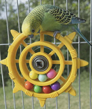 Roei/Stuurwiel Vogel Speelgoed Spinner met Kleurrijke Kralen - Plezier & Beweging voor Papegaaien