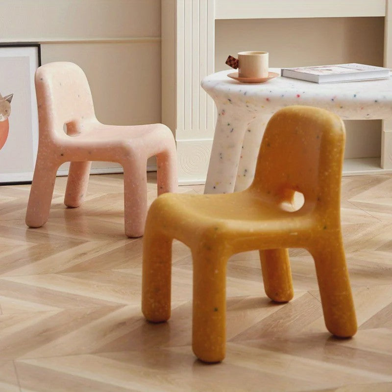 Nordic Stijl Plastic Kinderstoel - Compacte Buitenstoel met Rugleuning voor Tuin & Terras