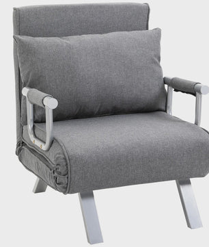 Grijze Fauteuil / Slaapbank - 3-in-1 Multifunctioneel en Comfortabel