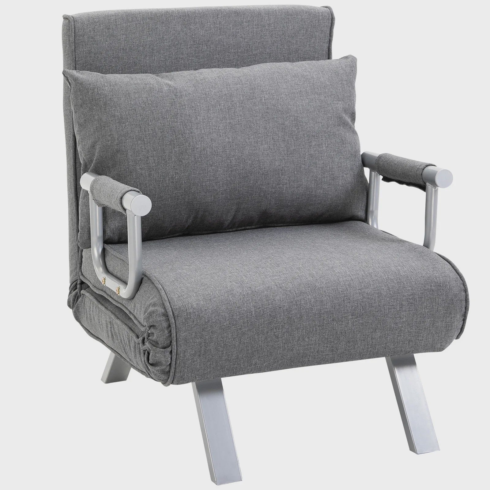 Grijze Fauteuil / Slaapbank - 3-in-1 Multifunctioneel en Comfortabel