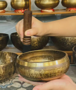 Tibetaanse Zangleiding Kom - Handgemaakte Bronzen Klankschaal voor Meditatie & Sound Healing