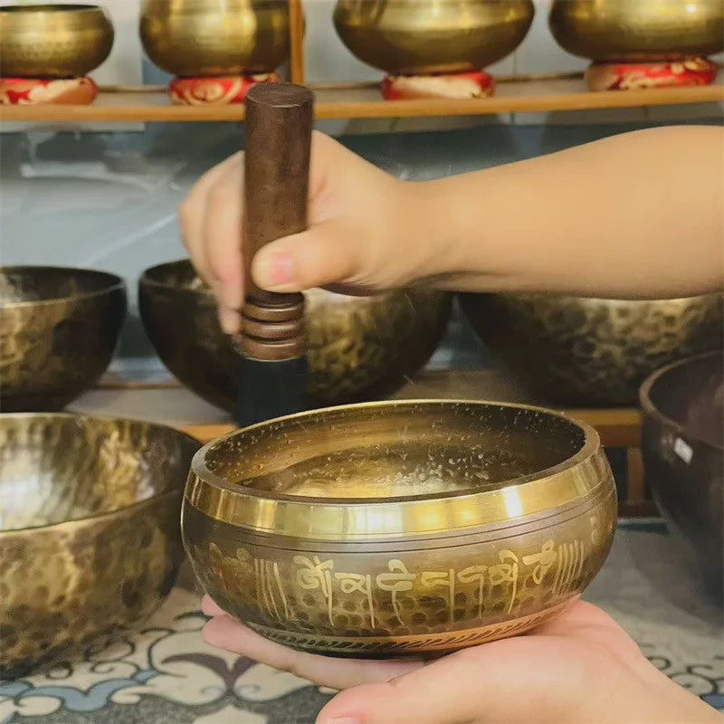 Tibetaanse Zangleiding Kom - Handgemaakte Bronzen Klankschaal voor Meditatie & Sound Healing