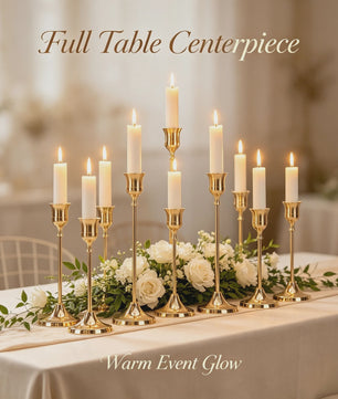 Set van 3 Goudkleurige Klassieke Kandelaars met Stabiele Voet - Perfect voor Bruiloft en Decoratie