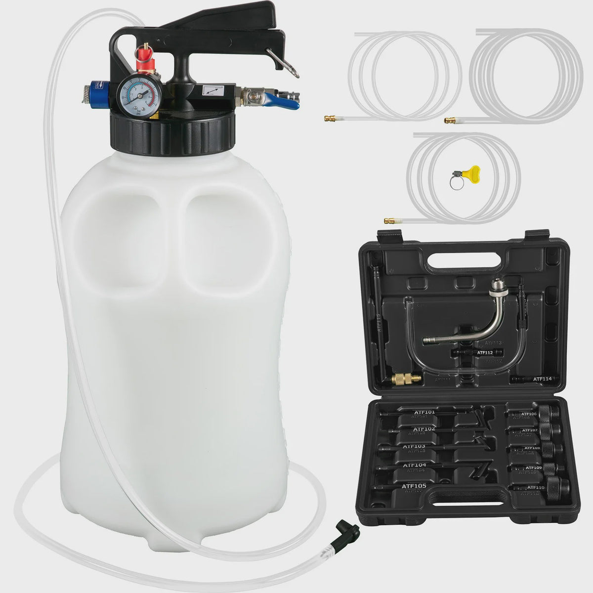 10L ATF Transmissievloeistof Pomp met Drukregelaar en 14 Adapters
