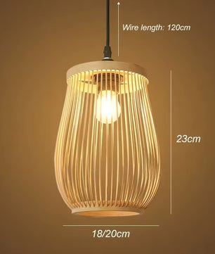 Rotan Hanglamp van Handgemaakt Bamboe – Natuurlijke Plafondlamp met E27 Fitting – Boho & Japandi Design – Voor Woonkamer, Eetkamer & Slaapkamer