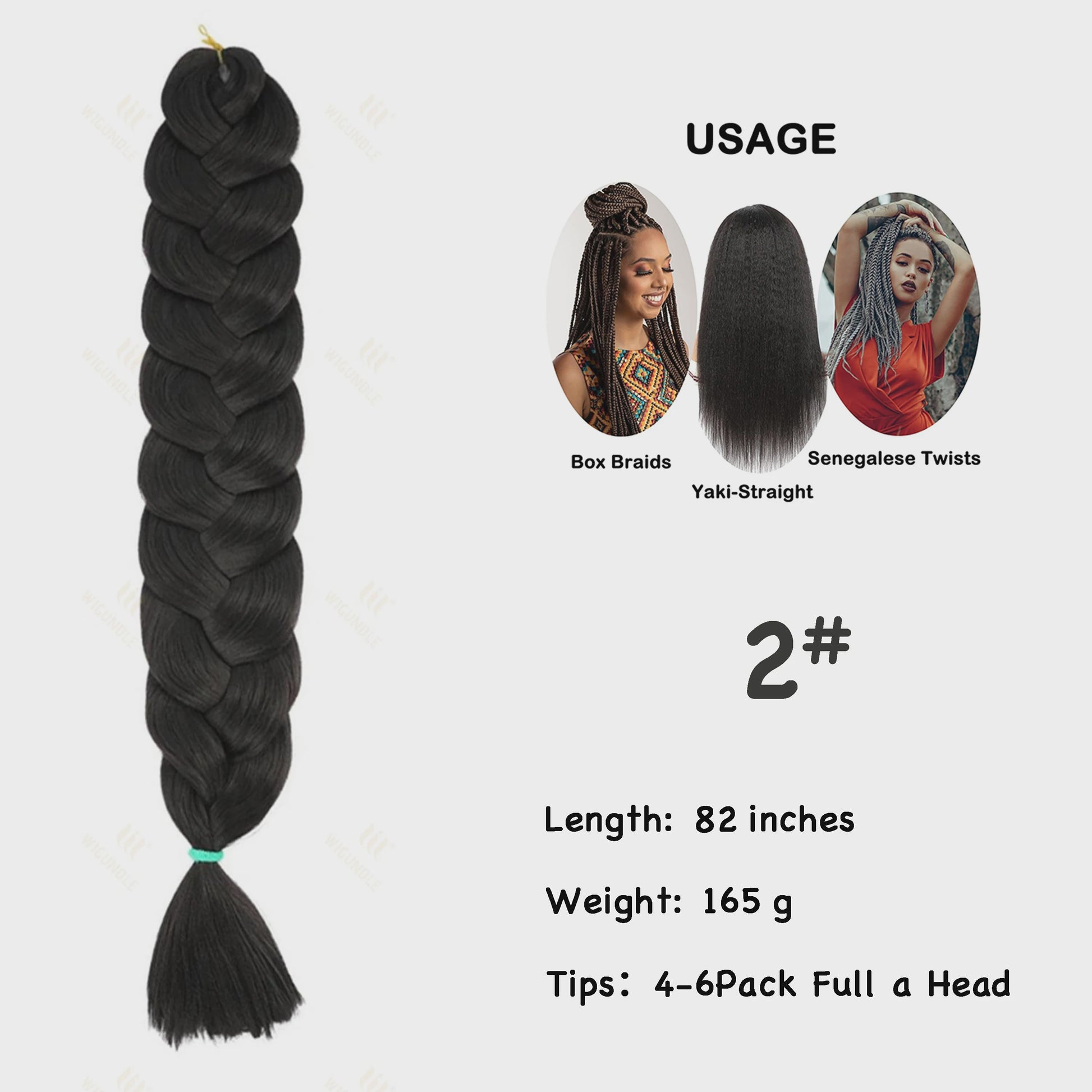 Jumbo Braiding Hair Extensions - 82 inch Synthetisch Vlecht Haar voor Box Braids & Twist