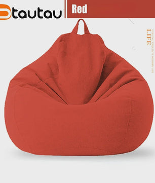 70cm Gevulde Beanbag Sofa van Katoen Linnen - Comfortabele Loungestoel voor Ontspanning