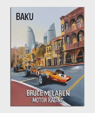 Retro F1 Formule 1 Raceauto Posters - Neon City Canvas Muurkunst