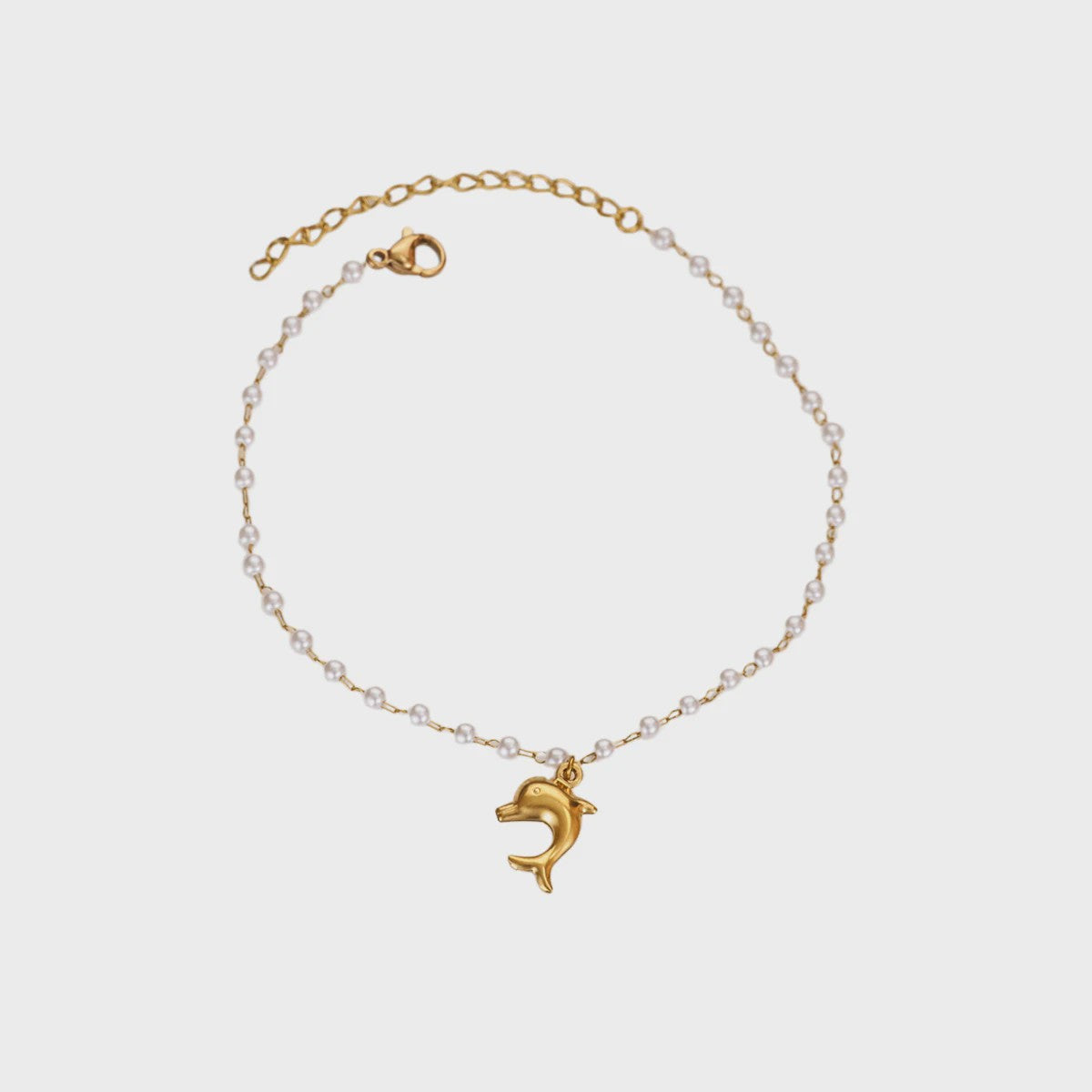 Gouden Anklet met Kralen en Bedels - Roestvrij Staal - Zomerse Strandjuwelen